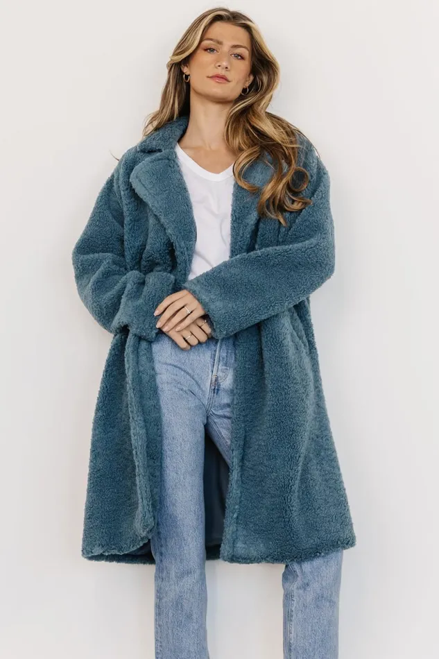 Baltic Born Outerwear Elbrus Sherpa Trench Coat Persian Blue 8211 Women