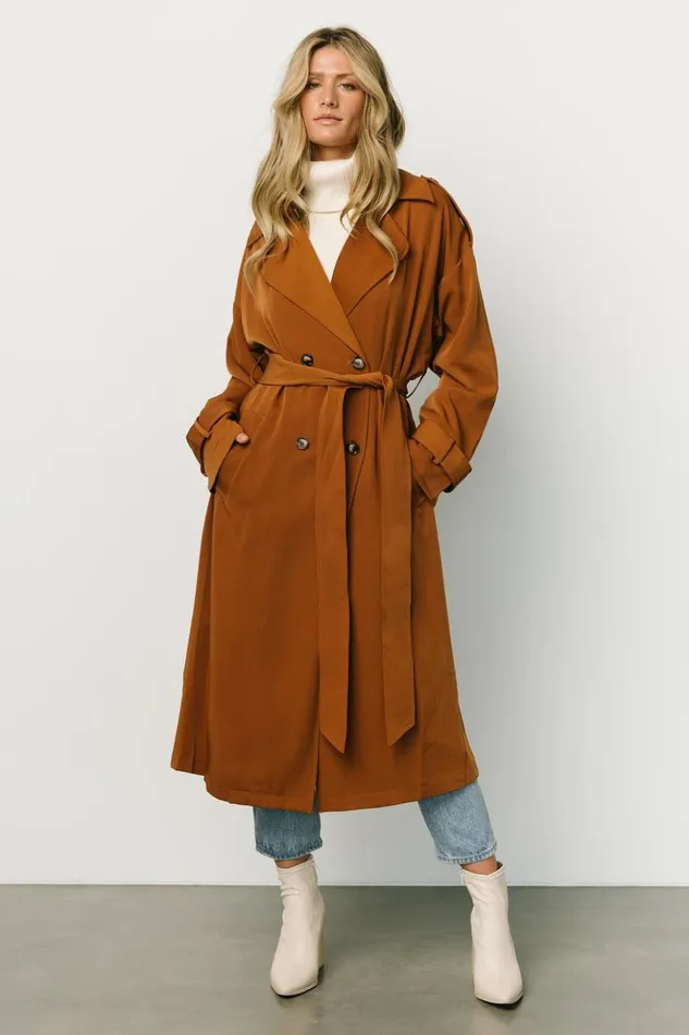 Baltic Born Outerwear Escalante Trench Coat Camel 8211 Women