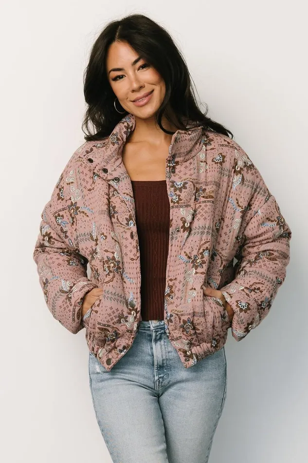 Baltic Born Outerwear Felicia Puffer Jacket Mauve Multi 8211 Women Baltic Born Outerwear Felicia Puffer Jacket Mauve Multi 8211 Women