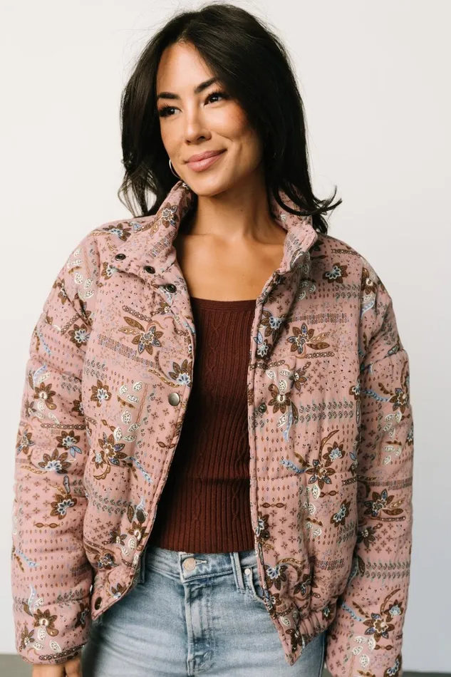Baltic Born Outerwear Felicia Puffer Jacket Mauve Multi 8211 Women Baltic Born Outerwear Felicia Puffer Jacket Mauve Multi 8211 Women