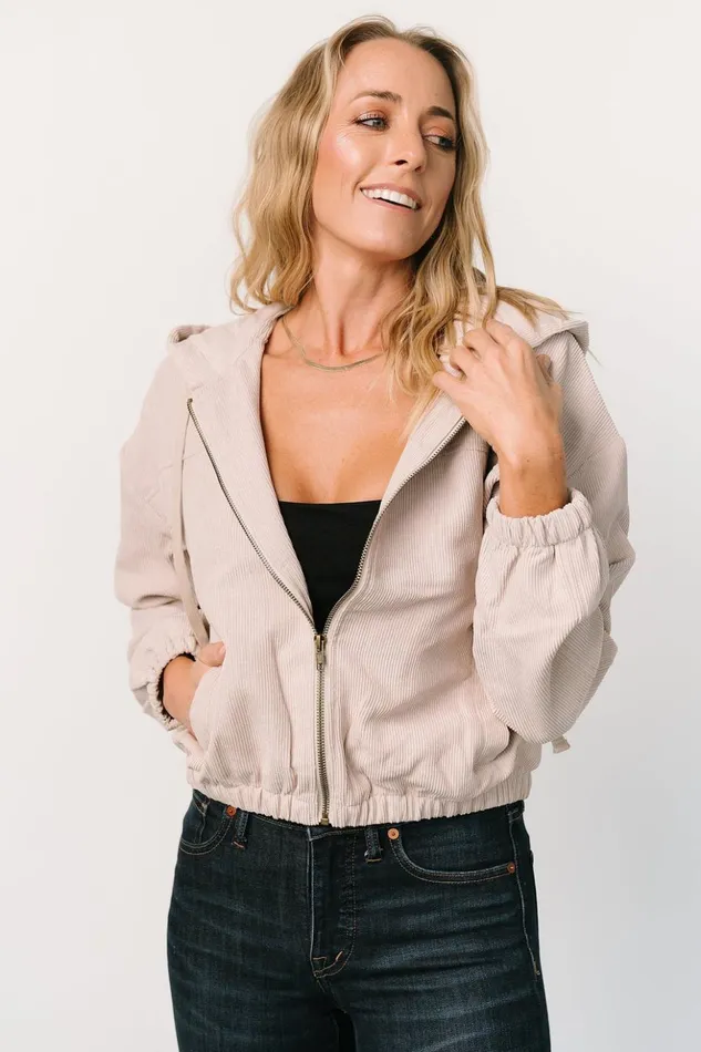 Baltic Born Outerwear Frankie Zip Jacket Natural 8211 Women