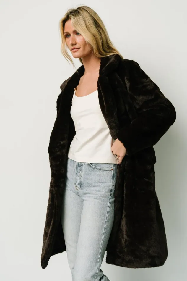 Baltic Born Outerwear Graham Long Faux Fur Coat Deep Brown 8211 Women Baltic Born Outerwear Graham Long Faux Fur Coat Deep Brown 8211 Women