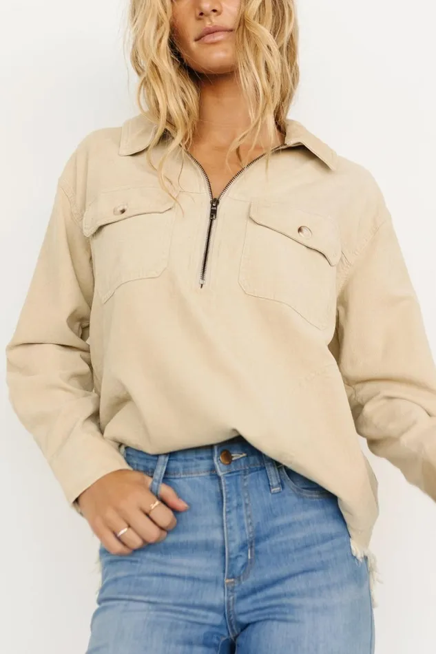 Baltic Born Outerwear Hector Half Zip Corduroy Top Natural 8211 Women Baltic Born Outerwear Hector Half Zip Corduroy Top Natural 8211 Women