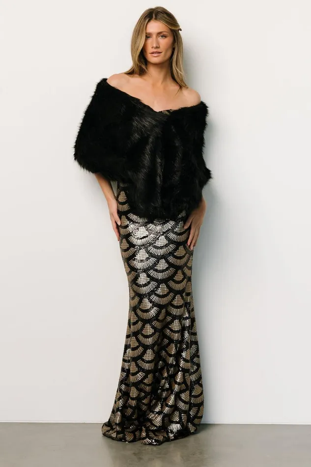 Baltic Born Outerwear Jovie Faux Fur Shawl Black 8211 Women Baltic Born Outerwear Jovie Faux Fur Shawl Black 8211 Women