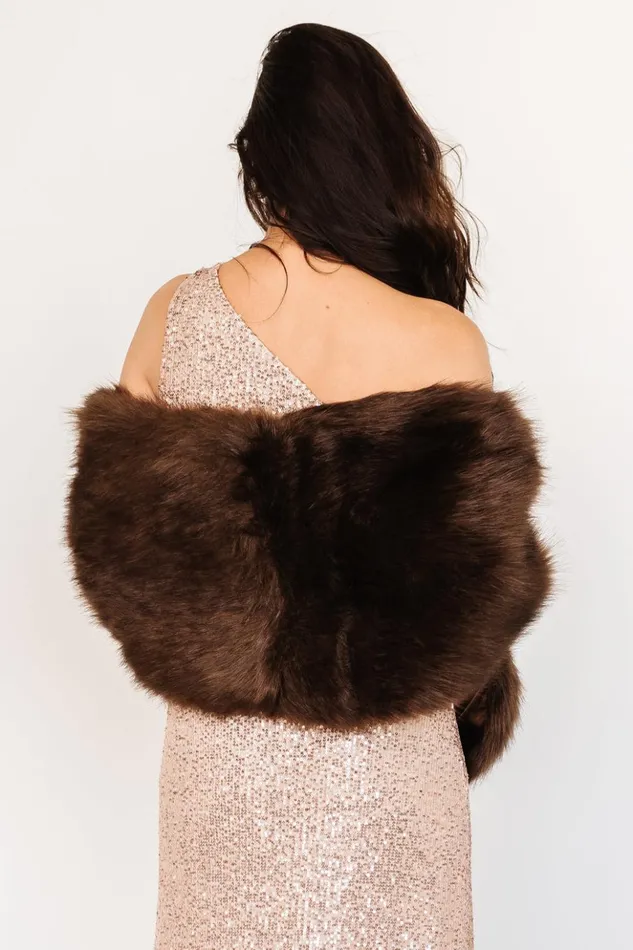 Baltic Born Outerwear Jovie Faux Fur Shawl Chocolate 8211 Women Baltic Born Outerwear Jovie Faux Fur Shawl Chocolate 8211 Women