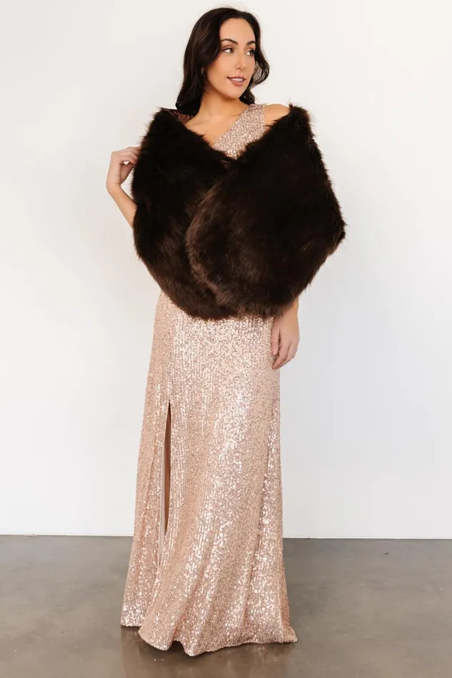 Baltic Born Outerwear Jovie Faux Fur Shawl Chocolate 8211 Women Baltic Born Outerwear Jovie Faux Fur Shawl Chocolate 8211 Women