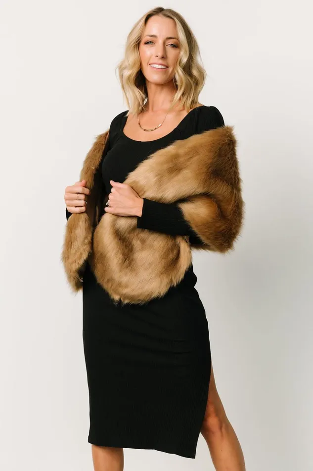 Baltic Born Outerwear Jovie Faux Fur Shawl Fawn 8211 Women Baltic Born Outerwear Jovie Faux Fur Shawl Fawn 8211 Women