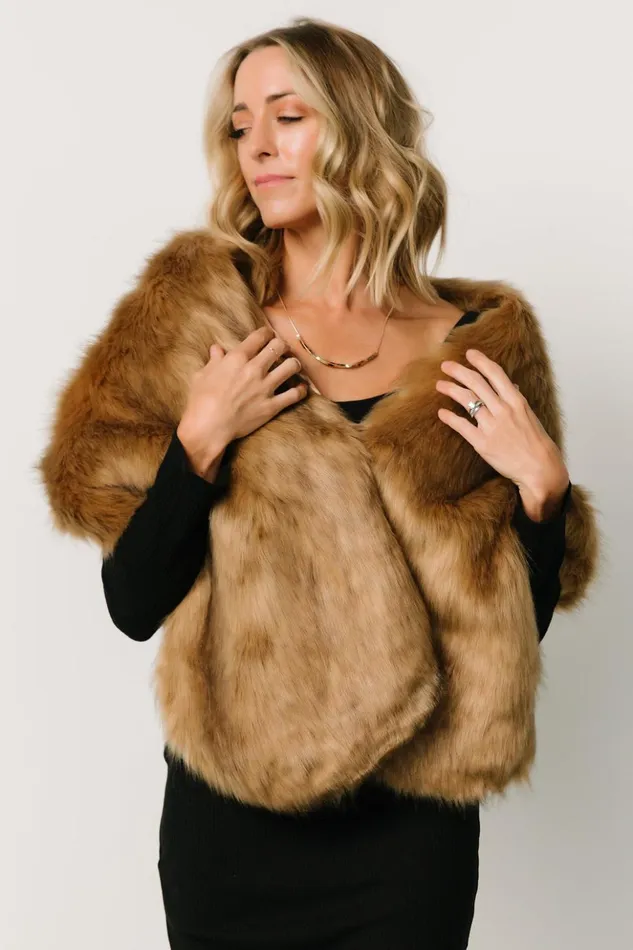Baltic Born Outerwear Jovie Faux Fur Shawl Fawn 8211 Women Baltic Born Outerwear Jovie Faux Fur Shawl Fawn 8211 Women