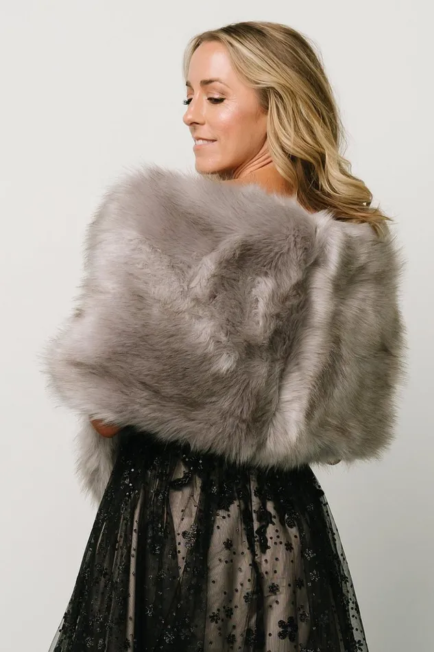 Baltic Born Outerwear Jovie Faux Fur Shawl Silver Gray 8211 Women Baltic Born Outerwear Jovie Faux Fur Shawl Silver Gray 8211 Women