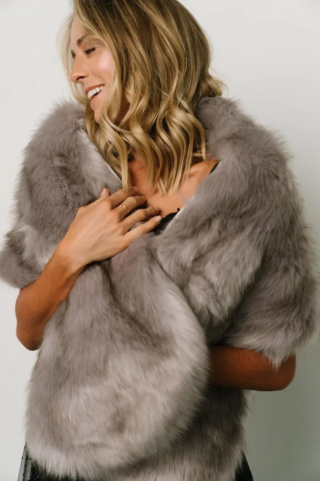 Baltic Born Outerwear Jovie Faux Fur Shawl Silver Gray 8211 Women Baltic Born Outerwear Jovie Faux Fur Shawl Silver Gray 8211 Women