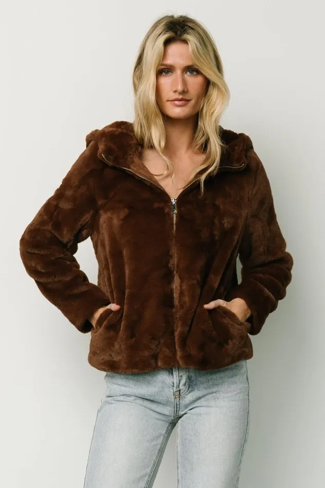 Baltic Born Outerwear Leeds Faux Fur Jacket Brown 8211 Women