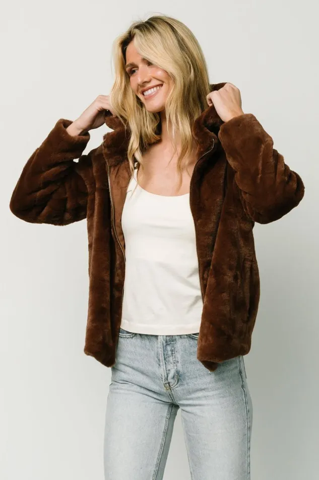 Baltic Born Outerwear Leeds Faux Fur Jacket Brown 8211 Women Baltic Born Outerwear Leeds Faux Fur Jacket Brown 8211 Women