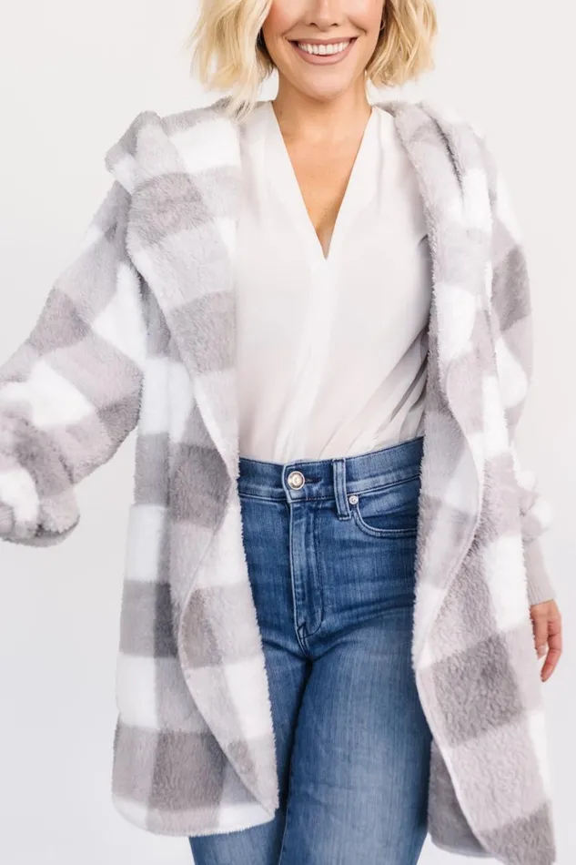 Baltic Born Outerwear Lincoln Teddy Cardigan Gray White 8211 Women Baltic Born Outerwear Lincoln Teddy Cardigan Gray White 8211 Women