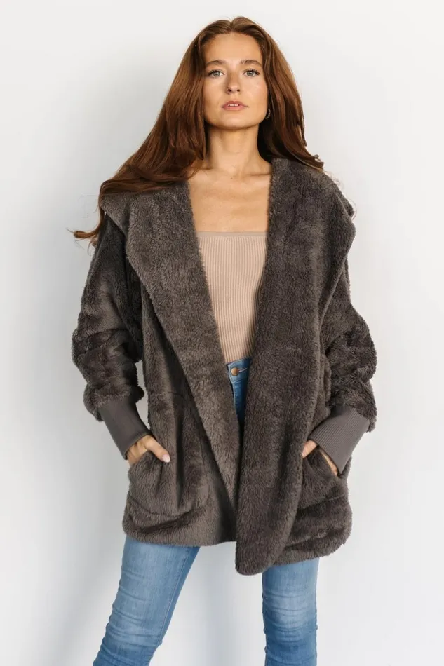 Baltic Born Outerwear Melrose Teddy Jacket Dark Gray 8211 Women Baltic Born Outerwear Melrose Teddy Jacket Dark Gray 8211 Women