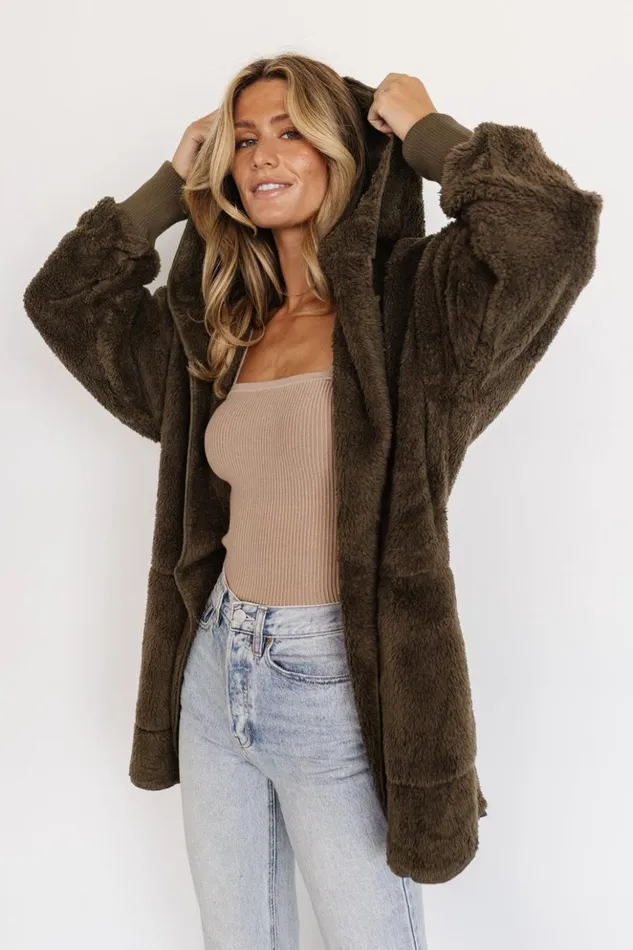 Baltic Born Outerwear Melrose Teddy Jacket Olive 8211 Women