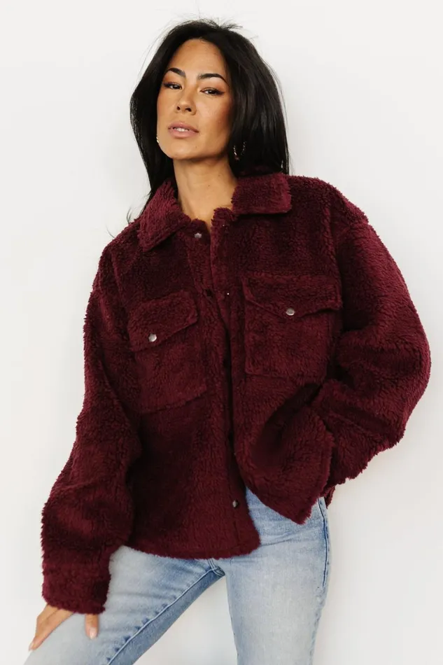 Baltic Born Outerwear Midtown Sherpa Jacket Burgundy 8211 Women Baltic Born Outerwear Midtown Sherpa Jacket Burgundy 8211 Women