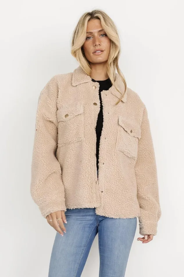 Baltic Born Outerwear Midtown Sherpa Jacket Oatmeal 8211 Women