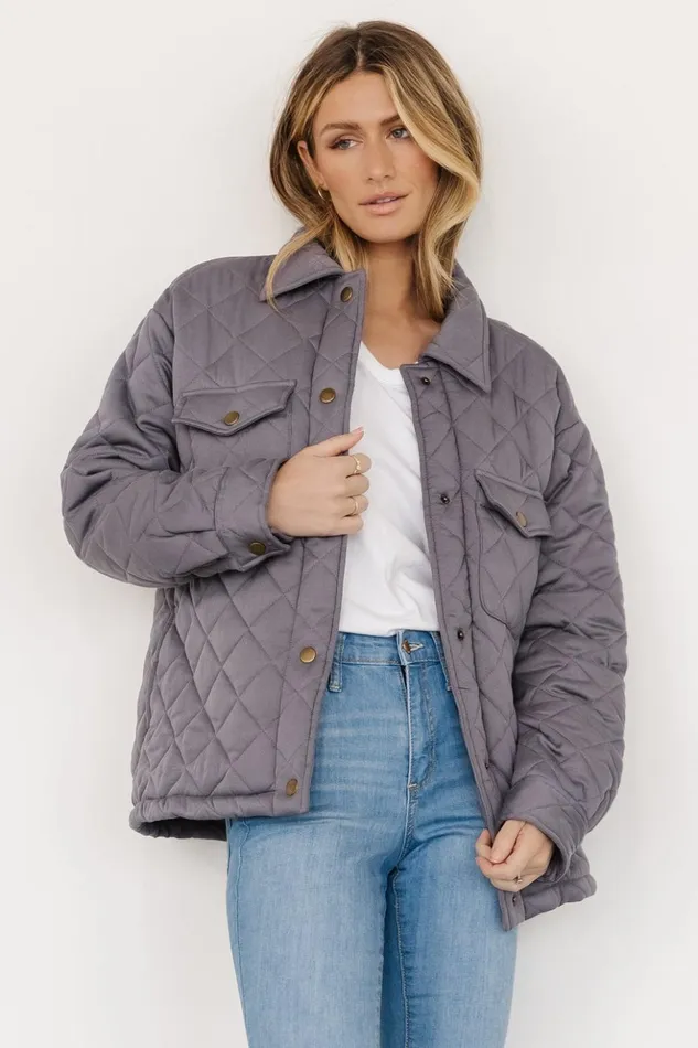 Baltic Born Outerwear Nadia Button Up Jacket Slate 8211 Women