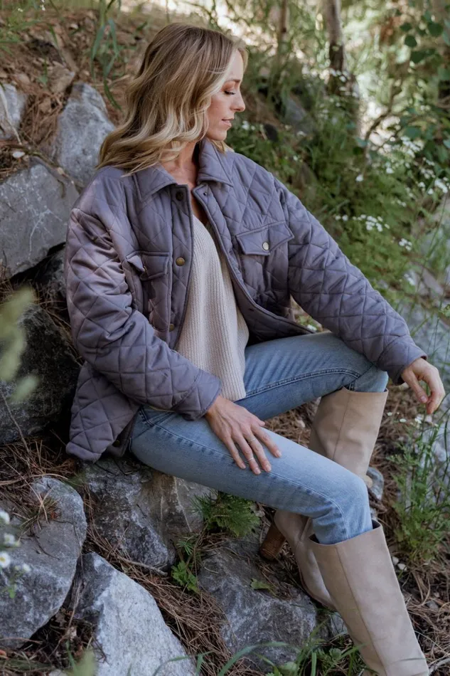 Baltic Born Outerwear Nadia Button Up Jacket Slate 8211 Women Baltic Born Outerwear Nadia Button Up Jacket Slate 8211 Women