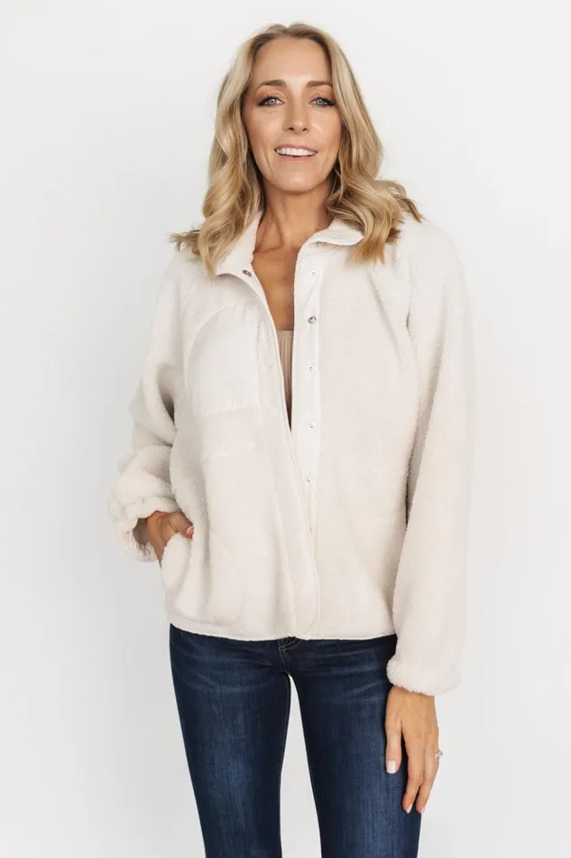 Baltic Born Outerwear Noah Sherpa Jacket Ivory 8211 Women