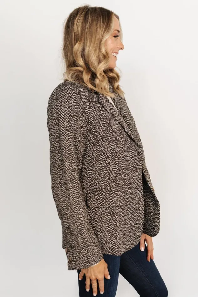 Baltic Born Outerwear Owen Blazer Mocha Print 8211 Women Baltic Born Outerwear Owen Blazer Mocha Print 8211 Women