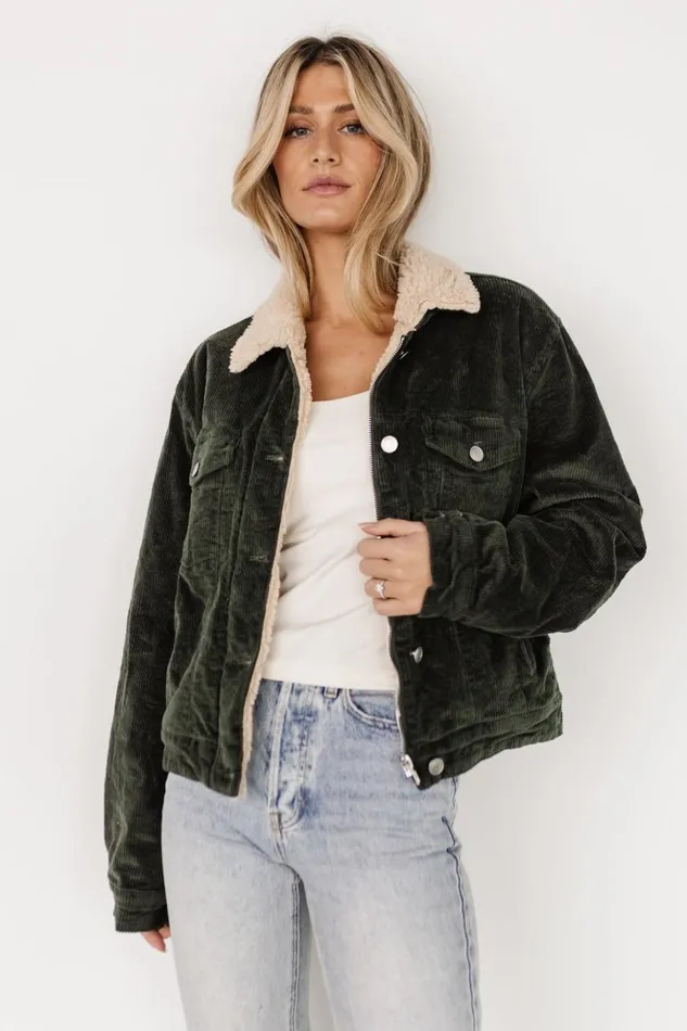 Baltic Born Outerwear Ridley Corduroy Jacket Olive 8211 Women