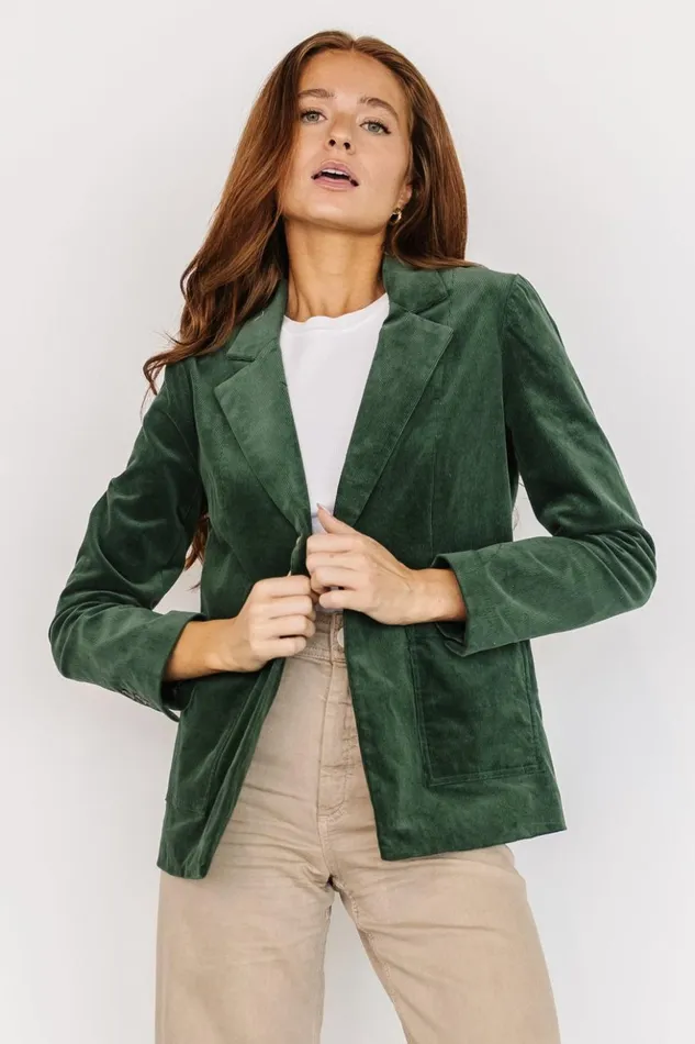 Baltic Born Outerwear Royal Corduroy Blazer Hunter Green 8211 Women