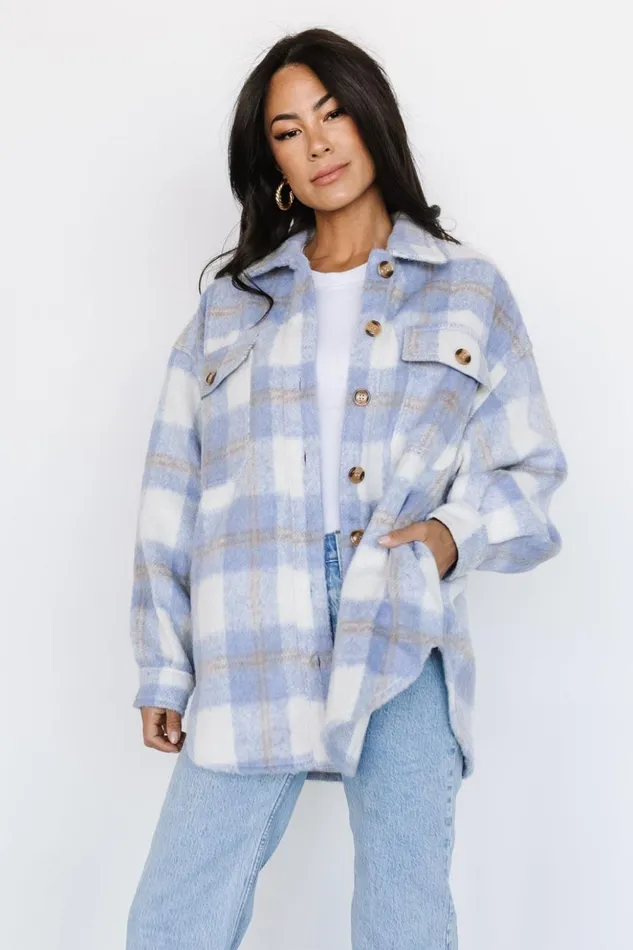 Baltic Born Outerwear Sharon Plaid Shacket Blue Off White 8211 Women Baltic Born Outerwear Sharon Plaid Shacket Blue Off White 8211 Women