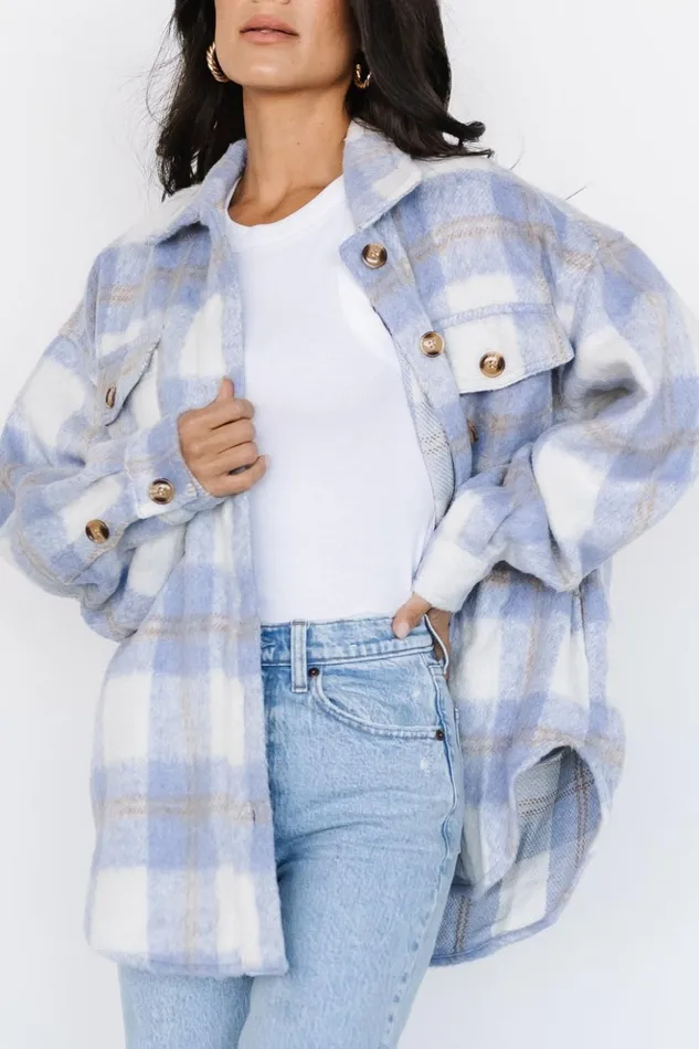 Baltic Born Outerwear Sharon Plaid Shacket Blue Off White 8211 Women Baltic Born Outerwear Sharon Plaid Shacket Blue Off White 8211 Women