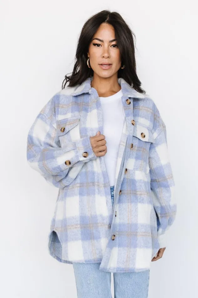Baltic Born Outerwear Sharon Plaid Shacket Blue Off White 8211 Women Baltic Born Outerwear Sharon Plaid Shacket Blue Off White 8211 Women