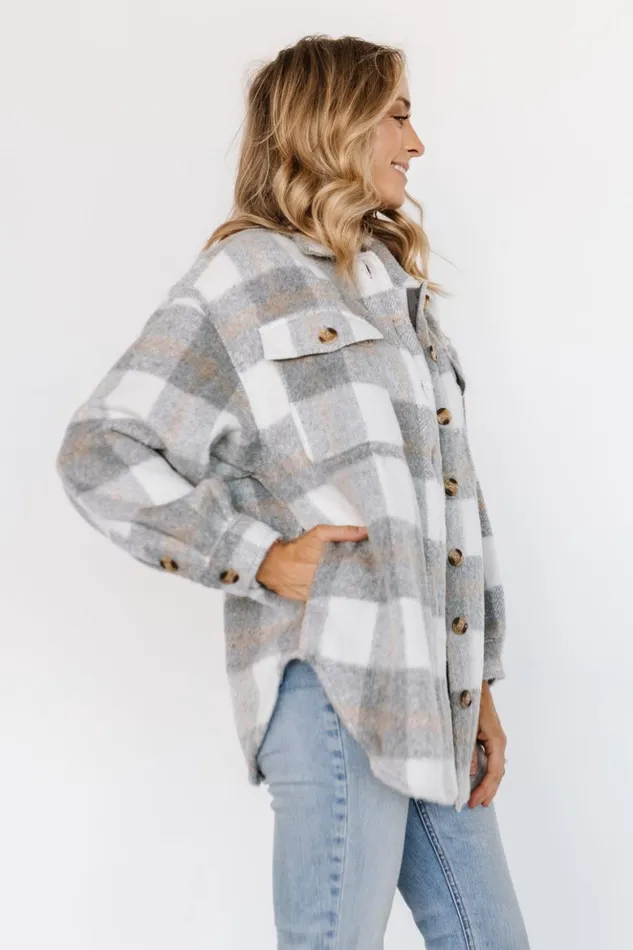 Baltic Born Outerwear Sharon Plaid Shacket Gray White 8211 Women Baltic Born Outerwear Sharon Plaid Shacket Gray White 8211 Women