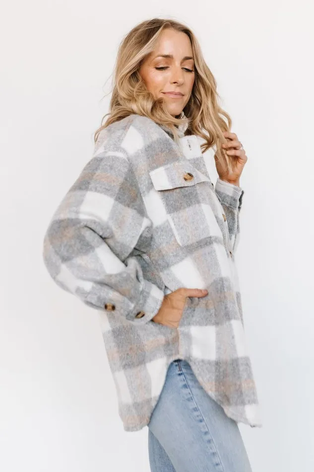 Baltic Born Outerwear Sharon Plaid Shacket Gray White 8211 Women Baltic Born Outerwear Sharon Plaid Shacket Gray White 8211 Women