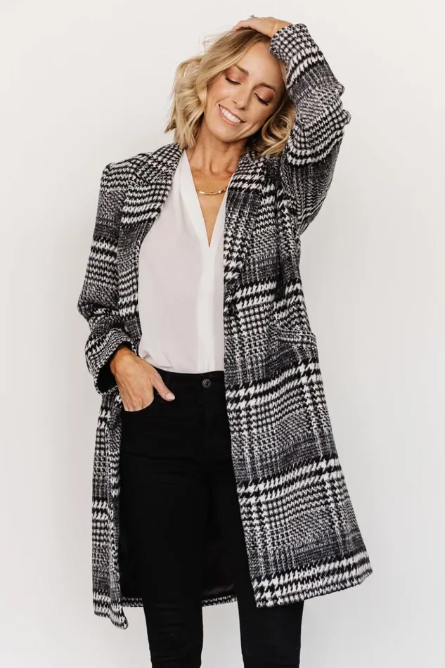Baltic Born Outerwear Townley Houndstooth Coat Black Off White 8211 Women Baltic Born Outerwear Townley Houndstooth Coat Black Off White 8211 Women