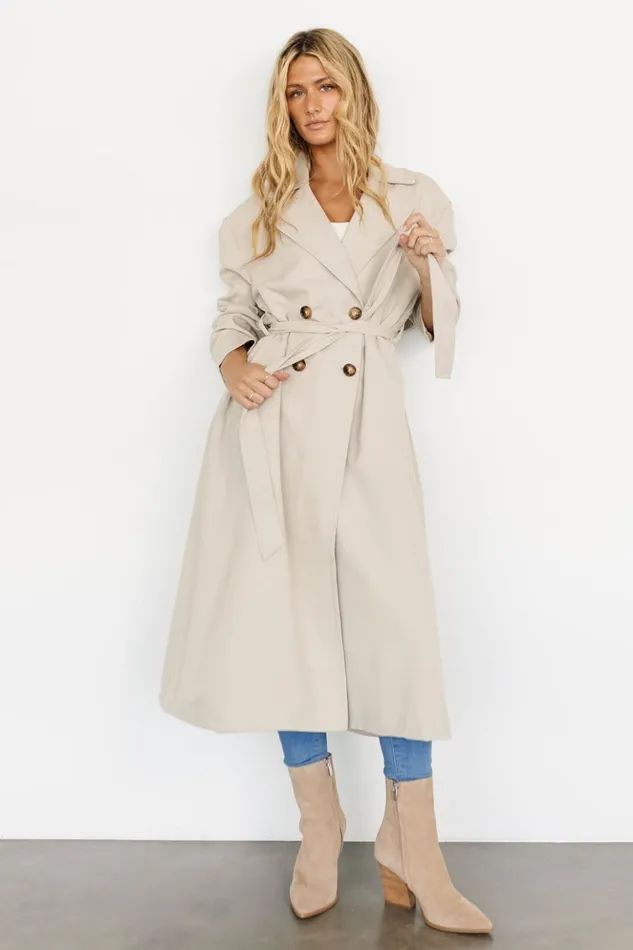 Baltic Born Outerwear Vanderbilt Trench Coat Beige 8211 Women
