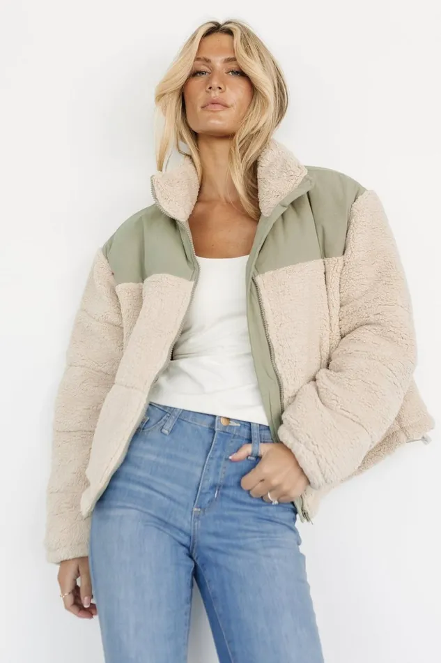 Baltic Born Outerwear Weekender Sherpa Puffer Jacket Oatmeal Sage 8211 Women Baltic Born Outerwear Weekender Sherpa Puffer Jacket Oatmeal Sage 8211 Women