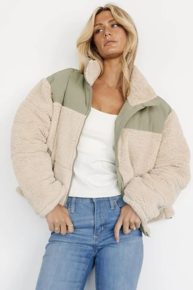 Baltic Born Outerwear Weekender Sherpa Puffer Jacket Oatmeal Sage 8211 Women Baltic Born Outerwear Weekender Sherpa Puffer Jacket Oatmeal Sage 8211 Women