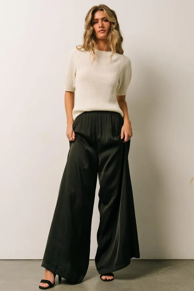 Baltic Born Pants Jayla Palazzo Satin Pant Black 8211 Women Baltic Born Pants Jayla Palazzo Satin Pant Black 8211 Women