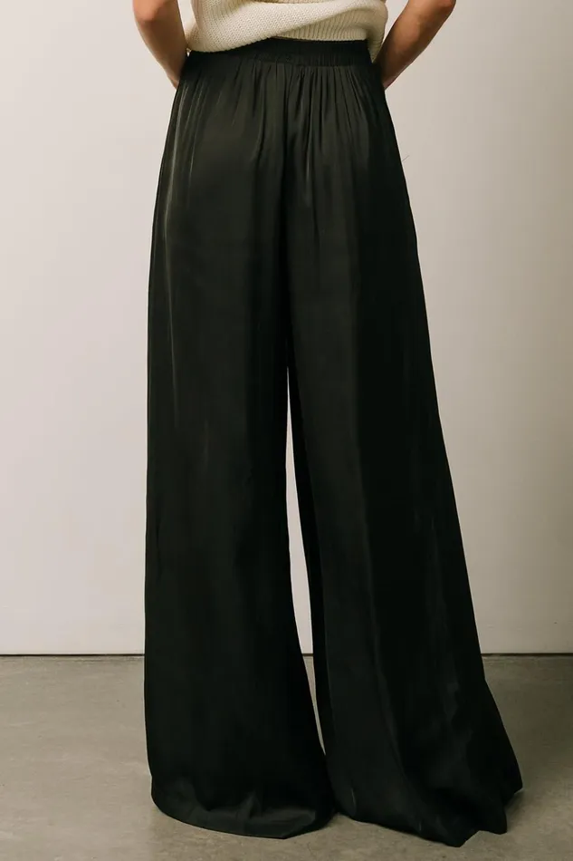 Baltic Born Pants Jayla Palazzo Satin Pant Black 8211 Women Baltic Born Pants Jayla Palazzo Satin Pant Black 8211 Women