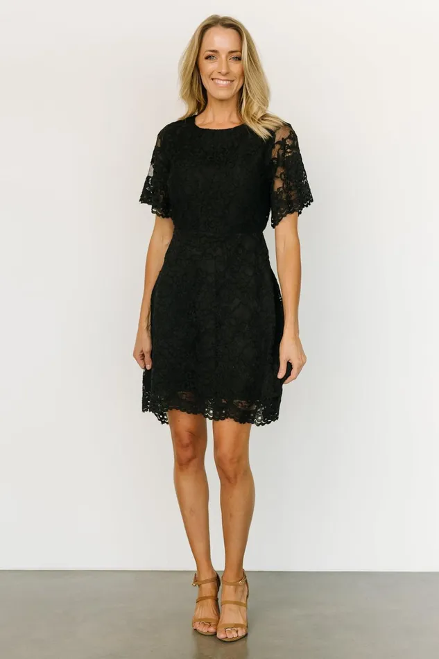 Baltic Born Short Dresses Aasha Lace Short Dress Black 8211 Women Baltic Born Short Dresses Aasha Lace Short Dress Black 8211 Women