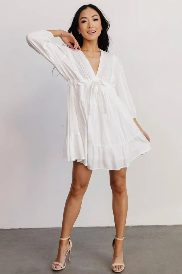 Baltic Born Short Dresses Amelia Boho Mini Dress Off White 8211 Women