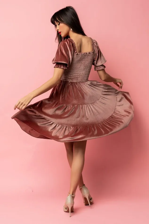 Baltic Born Short Dresses Bliss Smocked Velvet Short Dress Vintage Rose 8211 Women Baltic Born Short Dresses Bliss Smocked Velvet Short Dress Vintage Rose 8211 Women