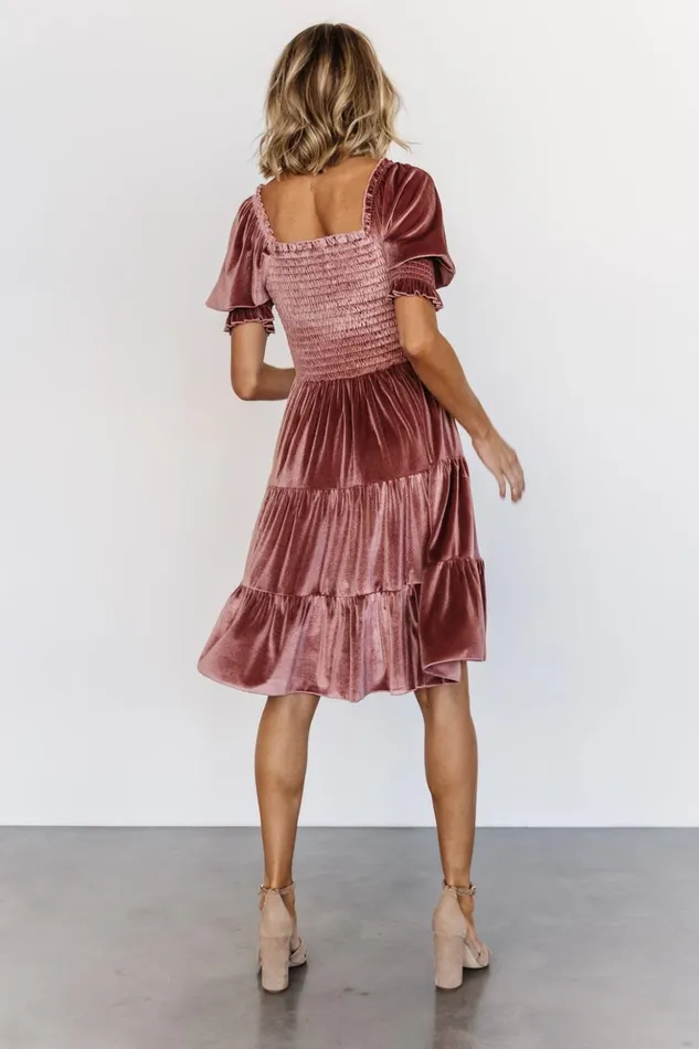 Baltic Born Short Dresses Bliss Smocked Velvet Short Dress Vintage Rose 8211 Women Baltic Born Short Dresses Bliss Smocked Velvet Short Dress Vintage Rose 8211 Women