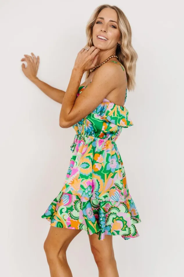 Baltic Born Short Dresses Braiden Short Dress Green Multi Floral 8211 Women Baltic Born Short Dresses Braiden Short Dress Green Multi Floral 8211 Women