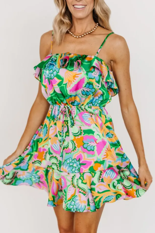 Baltic Born Short Dresses Braiden Short Dress Green Multi Floral 8211 Women Baltic Born Short Dresses Braiden Short Dress Green Multi Floral 8211 Women