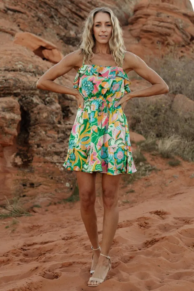 Baltic Born Short Dresses Braiden Short Dress Green Multi Floral 8211 Women Baltic Born Short Dresses Braiden Short Dress Green Multi Floral 8211 Women