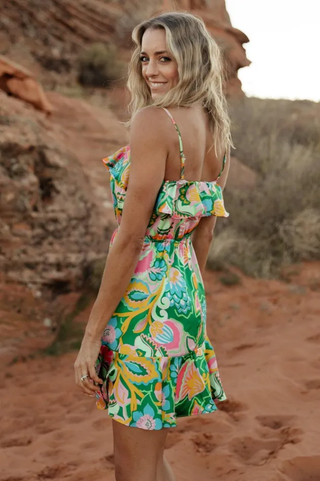 Baltic Born Short Dresses Braiden Short Dress Green Multi Floral 8211 Women Baltic Born Short Dresses Braiden Short Dress Green Multi Floral 8211 Women