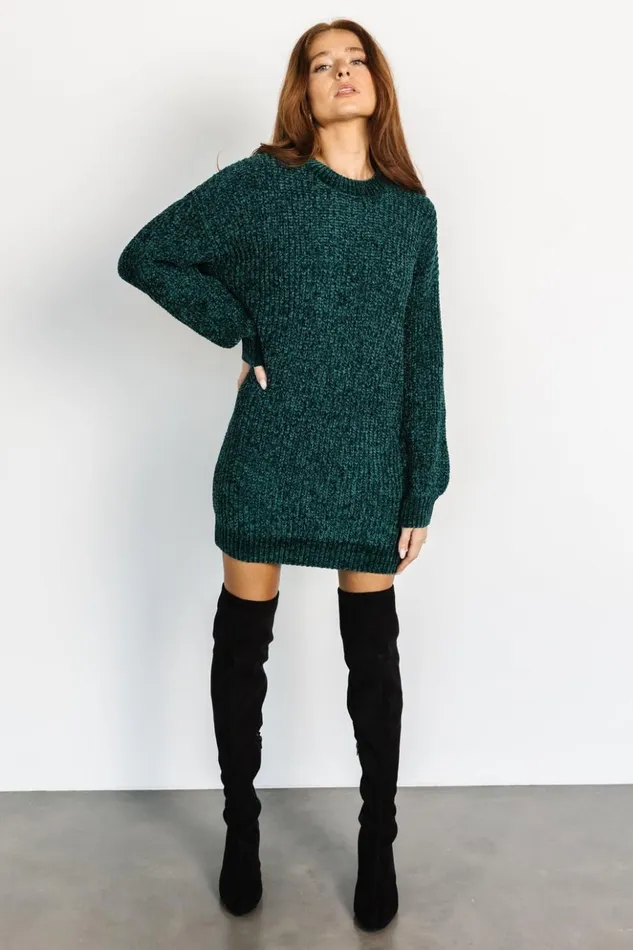 Baltic Born Short Dresses Christa Sweater Dress Emerald 8211 Women