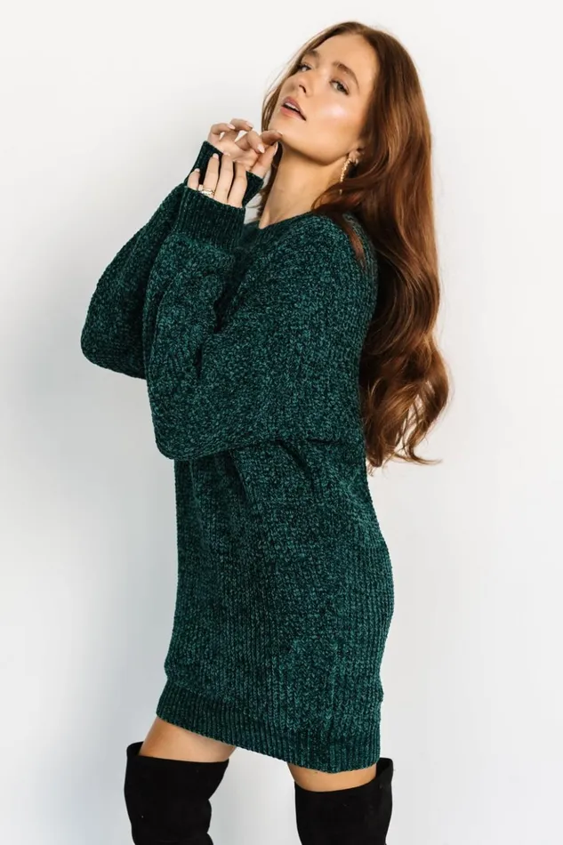 Baltic Born Short Dresses Christa Sweater Dress Emerald 8211 Women Baltic Born Short Dresses Christa Sweater Dress Emerald 8211 Women