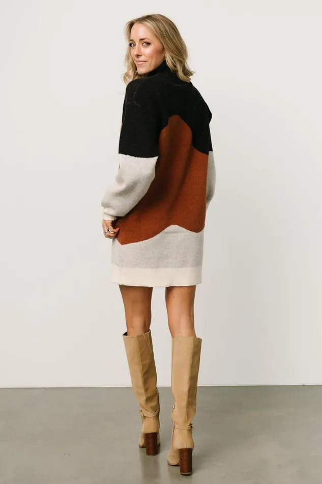 Baltic Born Short Dresses Dasha Sweater Dress Black Multi 8211 Women Baltic Born Short Dresses Dasha Sweater Dress Black Multi 8211 Women