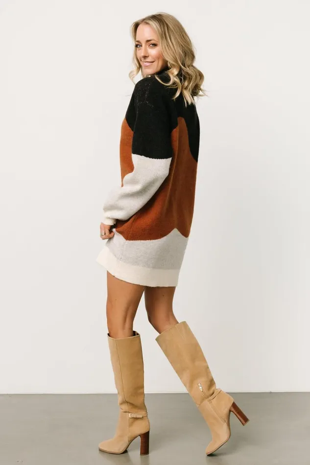 Baltic Born Short Dresses Dasha Sweater Dress Black Multi 8211 Women Baltic Born Short Dresses Dasha Sweater Dress Black Multi 8211 Women